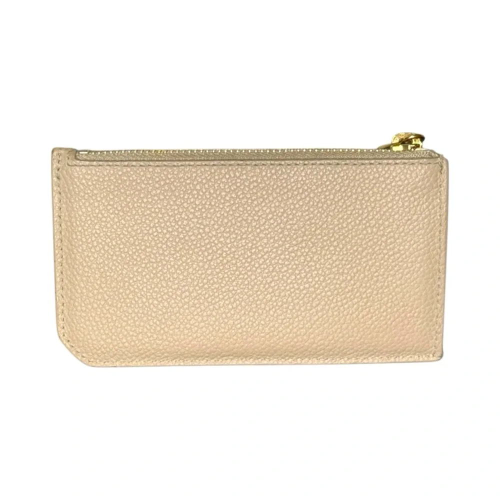 EUC Saint Laurent Zip Card Holder - Beige Grained Leather - Picture 2 of 3